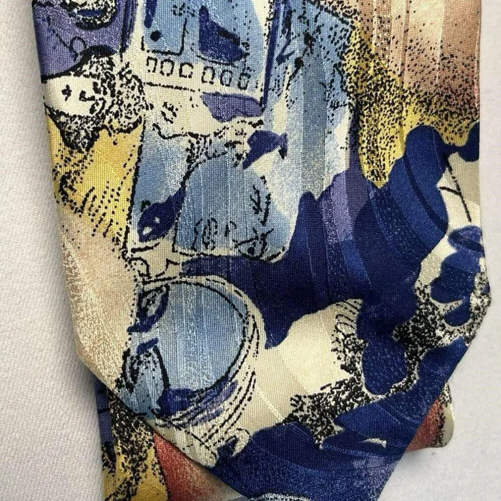 Vintage Bellissimo Abstract Marilyn Monroe Silk Neck‎ Tie Made in Italy MCM